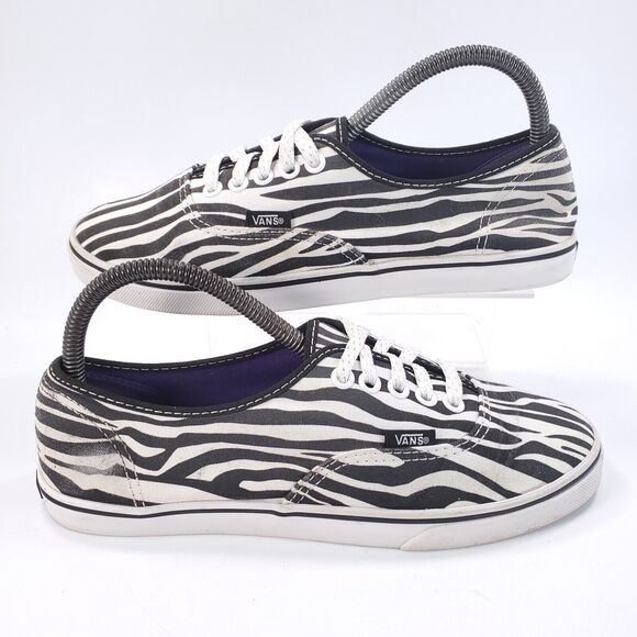 Vans Off the Wall Athletic Lace Up Shoe Womens Size 8 Mens 6.5 T375 Zebra Print - Picture 6 of 9